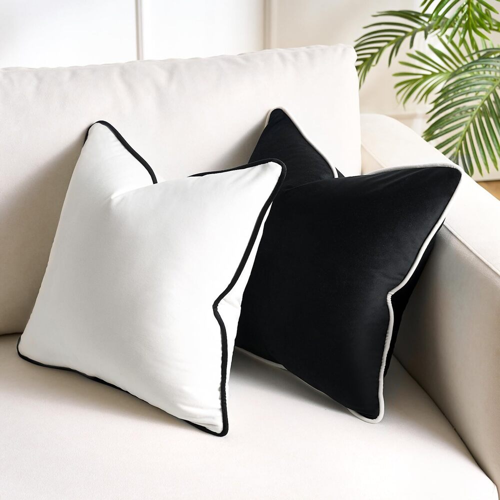 5197 Black White Pillow Covers for Couch Throw Pillows 18x18 Black